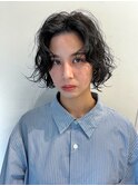 【ハクラ】ボブパーマ 黒髪パーマ ウェーブパーマ レイヤーボブ