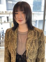 ヘアー アレス(hair ales)&nbsp;レイヤーボブ　ボブレイヤー　黒髪ボブ