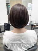 ショートボブ/ナチュラルブラウン/白髪染め/髪質改善ヘアエステ