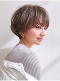 小顔耳かけフェザーショート×ショコラブラウン[横浜駅]
