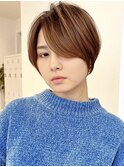 【Say.福岡】前髪長めショート×ひし形シルエット×モカブラウン