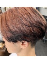 サンリサ 鴻巣店(sanRisa) フェザーショート × コーラルピンク × ブラック