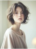 ☆オリーブグレーココアベージュ小顔クラゲヘアー/黒髪/髪質改善