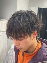 メンズサロン レブヘアー 桂店(LEVHAIR)&nbsp;フェードパーマスペインカールセンターパート韓国マッシュ眉毛
