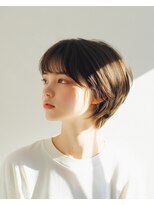 アロマ ヘアー ルーム 新宿3号店(AROMA hair room)&nbsp;小顔耳かけショートボブ韓国前髪細めハイライト顔周り