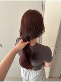 くびれヘア/アプリコットオレンジ/夏のヘアアレンジ/矢場町