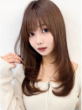 モッズヘア 足利(mod'hair) 韓国風ロングレイヤー◎顔周りカット×ショコラブラウン