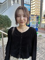 スーリール 福岡別府店(Sourire) ラベンダーベージュ ボブ 流し前髪 城南区美容室 20代