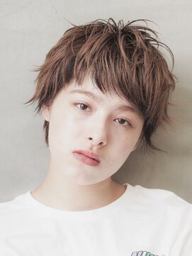 スー 渋谷(suu) 大人かわいい小顔ベリーショートミルクティーカラー＜徳竹＞