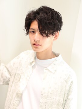 ネイビー(NAVY) オシャレセンターパート スパイラルパーマ