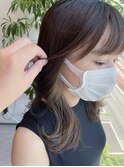 インナーハイライト/イヤリングインナーカラー/カーキグレージュ
