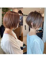《30代40代》白髪ぼかしハイライト×前下がりボブ【イケダ】