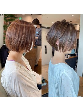 バンプ ギンザ(BUMP GINZA) 《30代40代》白髪ぼかしハイライト×前下がりボブ【イケダ】