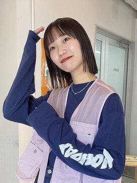 ルーム(Loom.) 切りっぱなしボブ／ピンクブラウン／暖色カラー