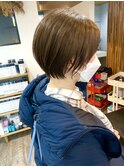 大人ショートボブ丸みショートカットマッシュショート前髪あり