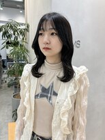 フィルムス 渋谷(FILMS)&nbsp;デザインカラー/レイヤーカット/オリーブベージュ/ウェットヘア