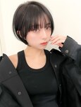 ハイライトバレイヤージュダブルカラーショートカット　30代40代
