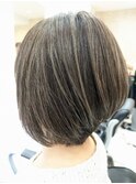 白髪ぼかしハイライト 明るい白髪染め ショート