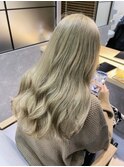 【ブリーチ+ワンカラー】ロングレイヤー/オリーブベージュ