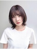 大人ショートボブフェイスレイヤー前髪ありひし形丸顔K20250712
