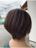 脱白髪染め白髪ぼかしシークレットハイライト×ショートヘアー
