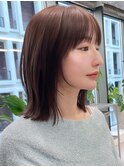 大人ボブ銀座レイヤーカット有楽町ミディアムボブベージュ