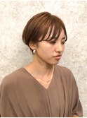 オレンジブラウン × くびれショート