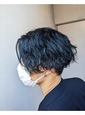 メッシュパーマブルーブラック