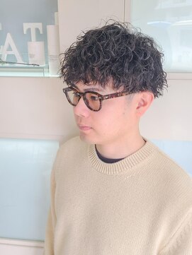 ヒート トウキョウ 目黒店(HEAT TOKYO) ツイスパセンターパートマッシュ波巻きダウンパーマメンズ目黒