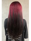 Red×Black☆☆エクステで作る逆グラデーション＊