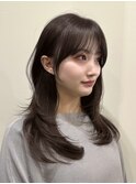 韓国風/レイヤー/小顔/前髪カット/髪質改善/グレージュ/透明感
