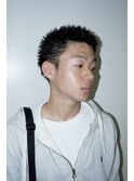 BURGメンズカットアップバングスパイキーショートスキンフェード