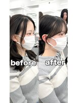 アマトウキョウ アユンチェ(AMA TOKYO×AYUNCHE) 前髪顔まわり韓国ヘアレイヤーカットサイドバンク2wayバンク韓国