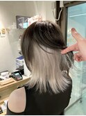 長崎ハイトーン インナーカラー ウルフ ホワイトカラー
