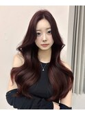 【杉本大地】韓国ヘア/レイヤーカット/ワインレッド/くびれ巻き
