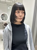 エン バイ ユアーズヘア 銀座店(eN° by youres hair)&nbsp;黒髪ボブウルフ 顔まわりカット レイヤーカット髪質改善縮毛矯正