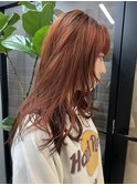 夏◎ブリーチなしダブルカラー透明感オレンジ