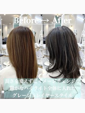 ロミー 本厚木(ROMMY.) 韓国レイヤーカットバタフライカット◎チャコールグレー◎本厚木