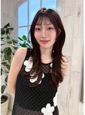 顔まわりカット/レイヤーカット/透明感/ブラウン