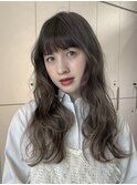 姫カットレイヤー/くすみベージュ/韓国風巻き/顔周り/前髪/原宿