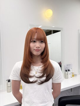 スリー 横浜(THREE) 【大内萌花指名】オレンジベージュ×レイヤーカット