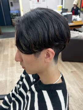 グッドタイムエフティフィフス 横浜西口(GoodTimes ft.fifth) 横浜ニュアンスパーマセンターパート緩めフェザーパーマ40代◆