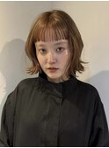 ミルクティーブロンド/デジタルパーマ/ニュアンスウルフ