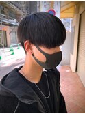 ブルーブラック×シルエットマッシュ