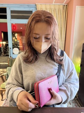 ロチカバイドールヘアー 心斎橋(Rotika by Doll hair) peach pink color