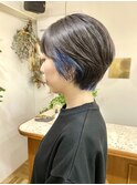 ショートヘア/インターカラー/ケアブリーチ/アッシュカラー