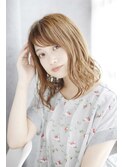透け感バングのゆるミックスカール