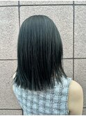 オリーブカラーダークグリーン夏カラー　ブリーチなし暗めカラー