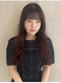 ロングx赤カラー