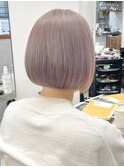透明感ブリーチダブルカラー/切りっぱなしハイトーンボブ/新宿